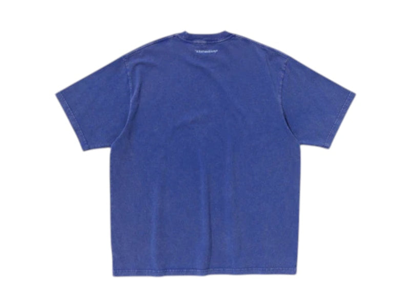 BAPE Garment Dye Spray Print College Relaxed Fit Tee Blue