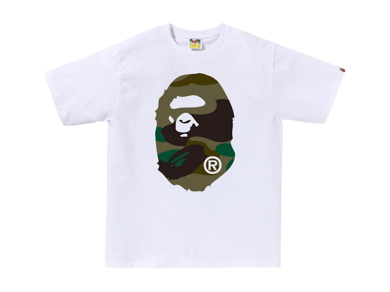BAPE Giant 1st Camo Big Ape Head Tee White/Green