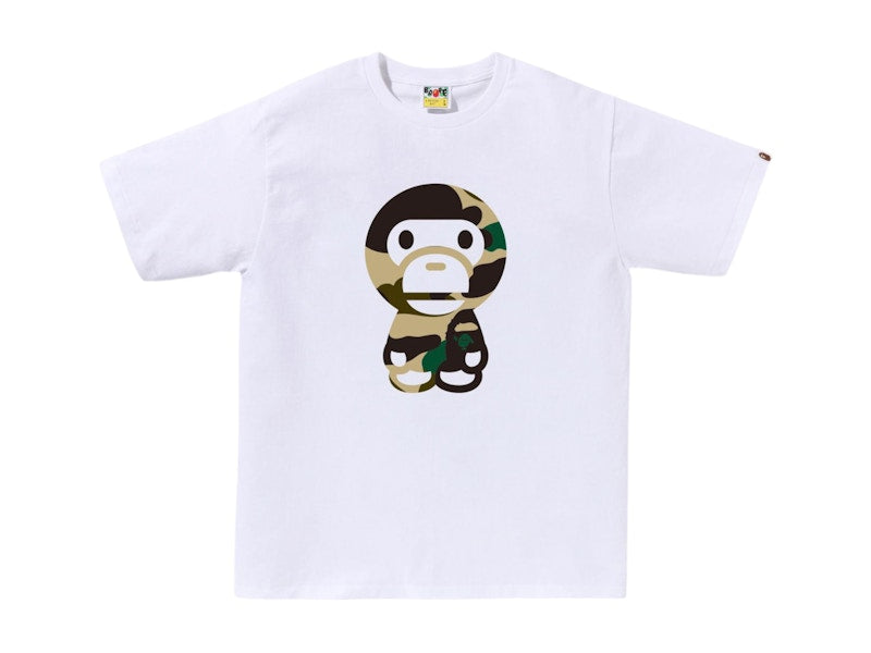 BAPE Giant 1st Camo Big Baby Milo Tee White/Yellow