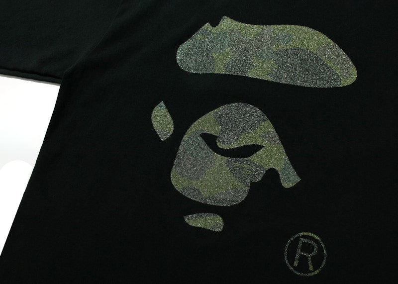 BAPE Glass Beads 1st Camo Ape Face Tee Black/Green