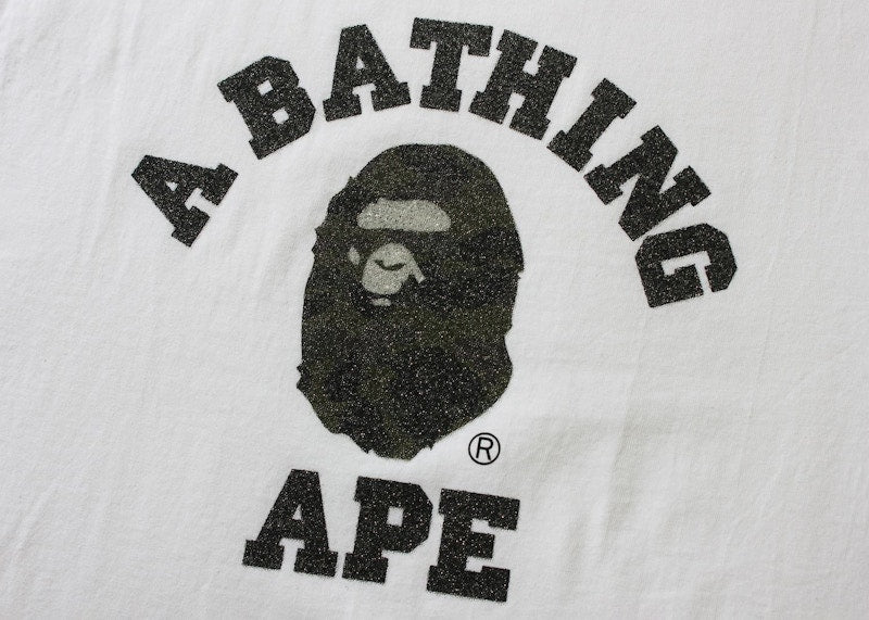 BAPE Glass Beads 1st Camo College Tee White/Green