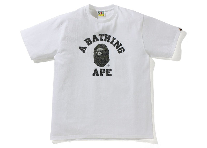 BAPE Glass Beads 1st Camo College Tee White/Green