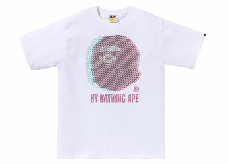 BAPE Glitch Art By Bathing Tee White