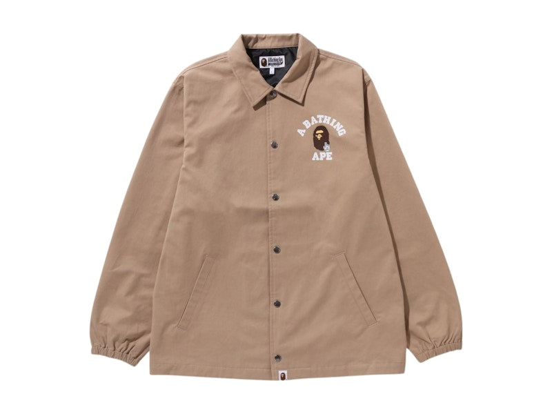BAPE Go Ape Pointer College Coach Jacket Beige