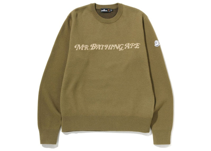BAPE Golf Mr.Bathing Ape Crewneck Knit Olive Drab