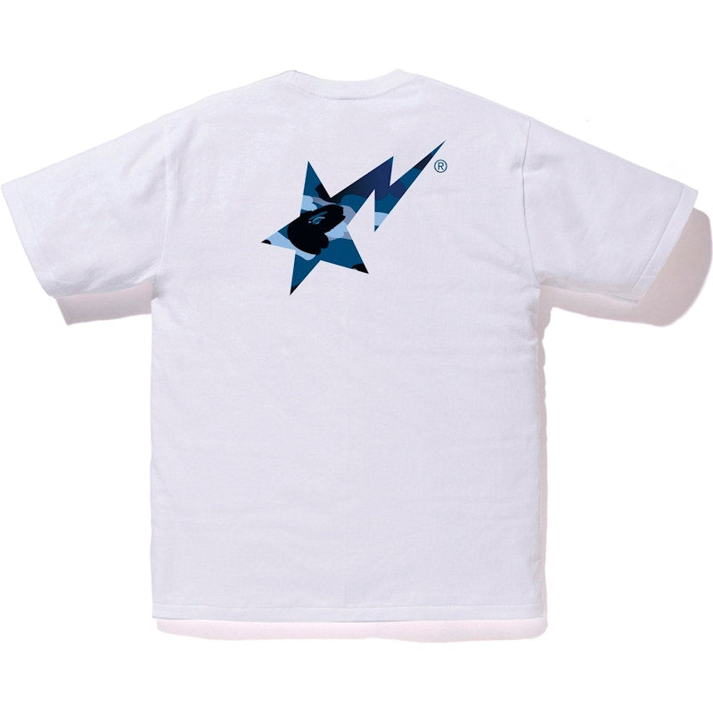 BAPE Gradation Camo Bapesta Tee White/Blue