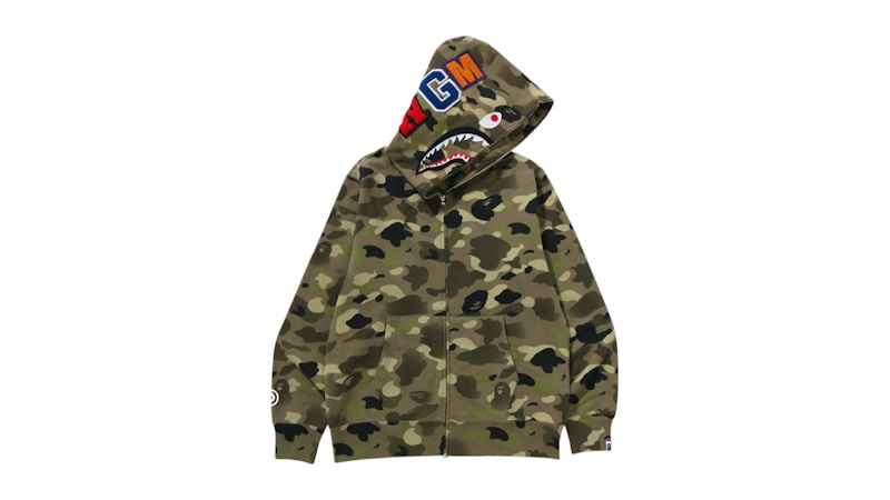 BAPE Gradation Camo Shark Full Zip Hoodie Olivedrab