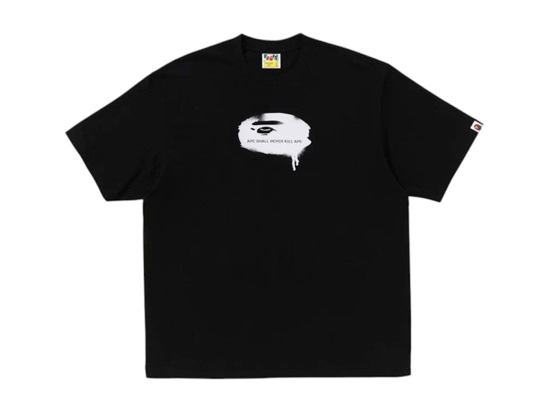 BAPE Graffiti Ape Head Logo Relaxed Fit Tee Black