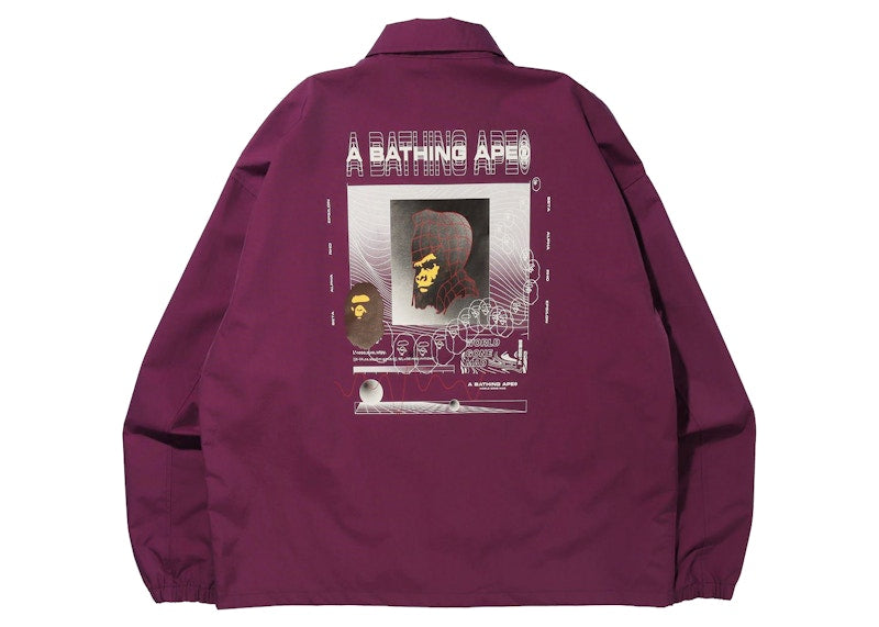 BAPE Graphic Relaxed Fit Coach Jacket Purple