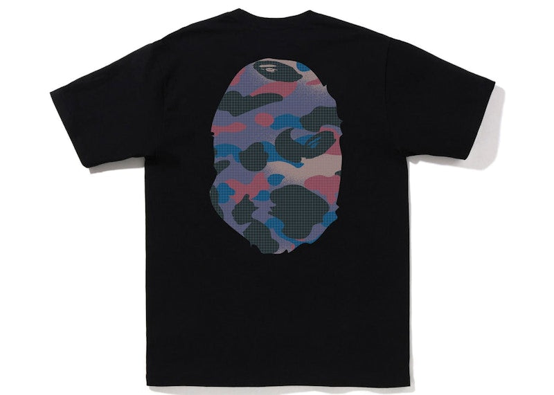 BAPE Grid Camo Big Ape Head Tee Black Purple