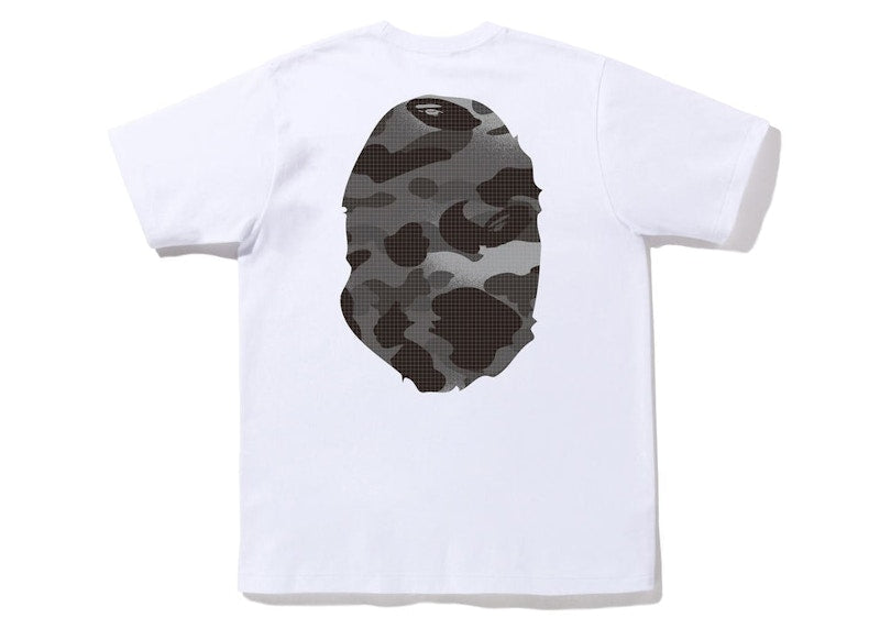 BAPE Grid Camo Big Ape Head Tee White Black