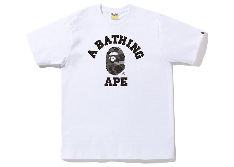 BAPE Grid Camo College Tee (FW22) White Black
