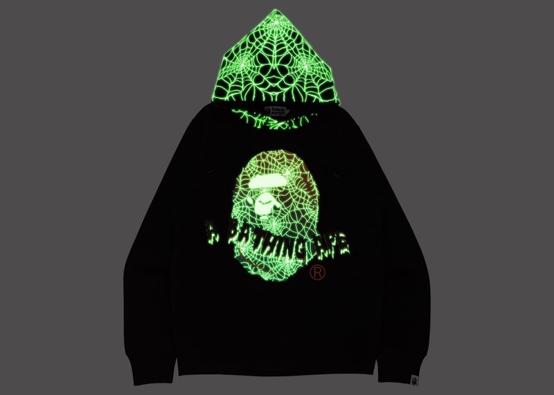 BAPE Halloween Ape Head Glow in the Dark Pullover Hoodie Black
