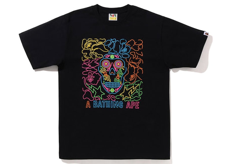 BAPE Halloween Neon Mexican Skull Tee Black