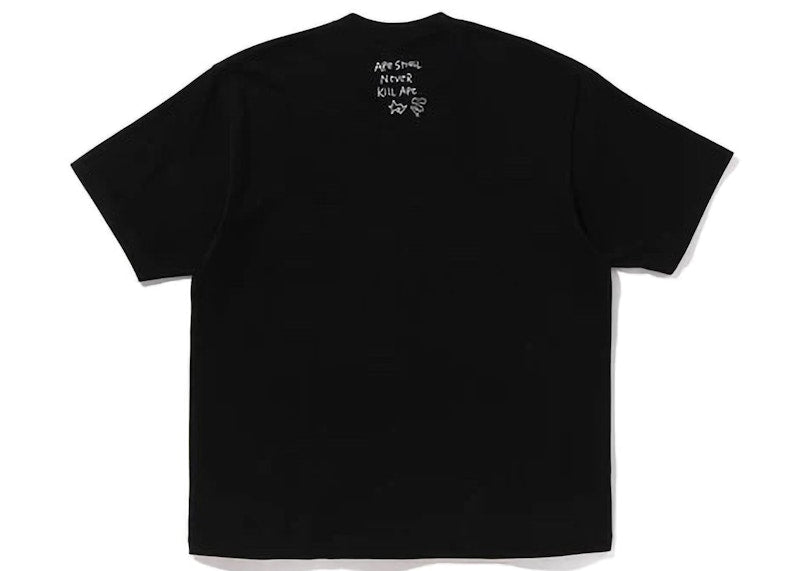 BAPE Hand Drawn Logo Relaxed Fit Tee Black