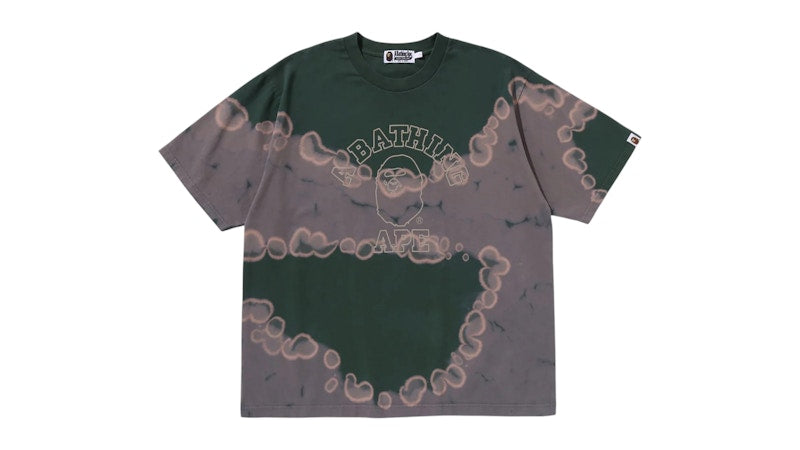 BAPE Hand Dye College Relaxed Fit Tee Tee Green