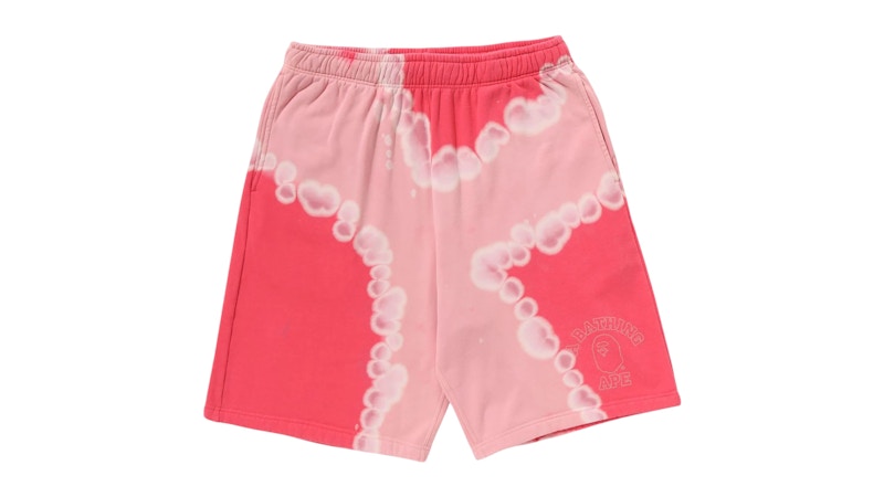 BAPE Hand Dye Relaxed Fit Sweat Shorts Shorts Red