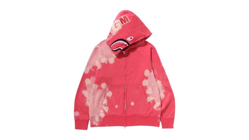 BAPE Hand Dye Shark Full Zip Hoodie Red