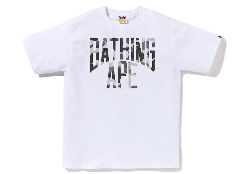 BAPE Heather Gray Camo Bathing Ape Tee White