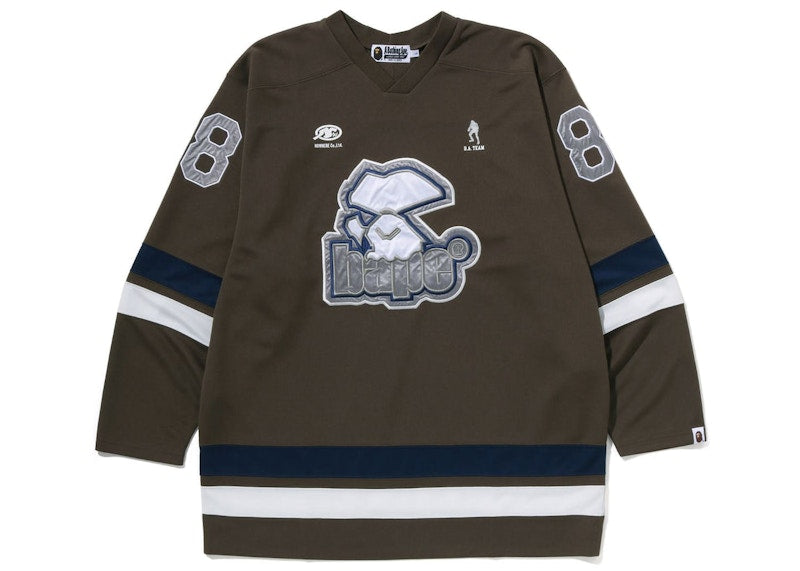 BAPE Hockey Crewneck Olive Drab