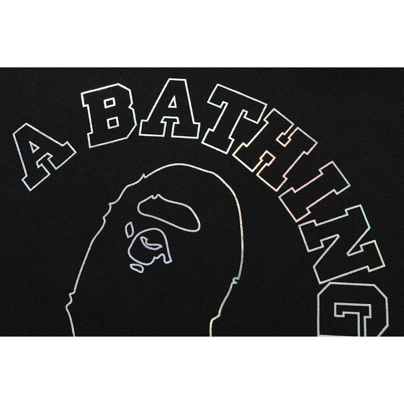 BAPE Hologram College Outline Tee Black