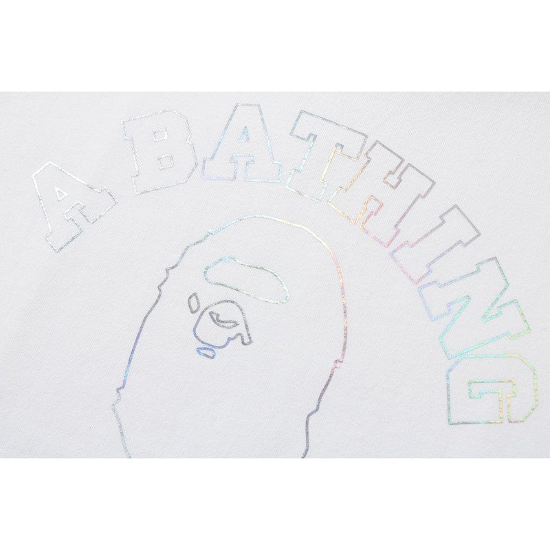 BAPE Hologram College Outline Tee White