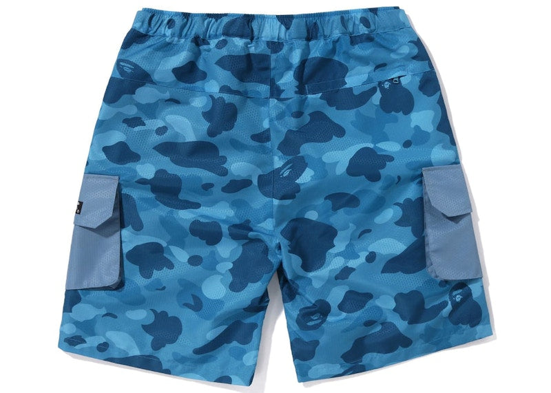 BAPE Honeycomb Camo Cargo Shorts Blue