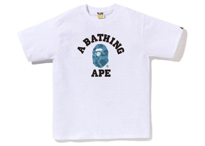 BAPE Honeycomb Camo College Tee White/Blue