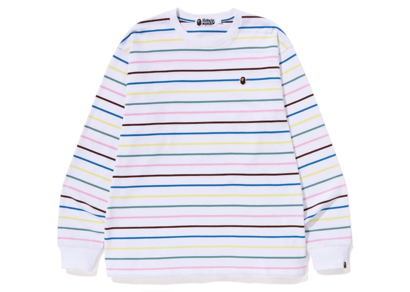 BAPE Hoop Relaxed Fit L/S Tee White