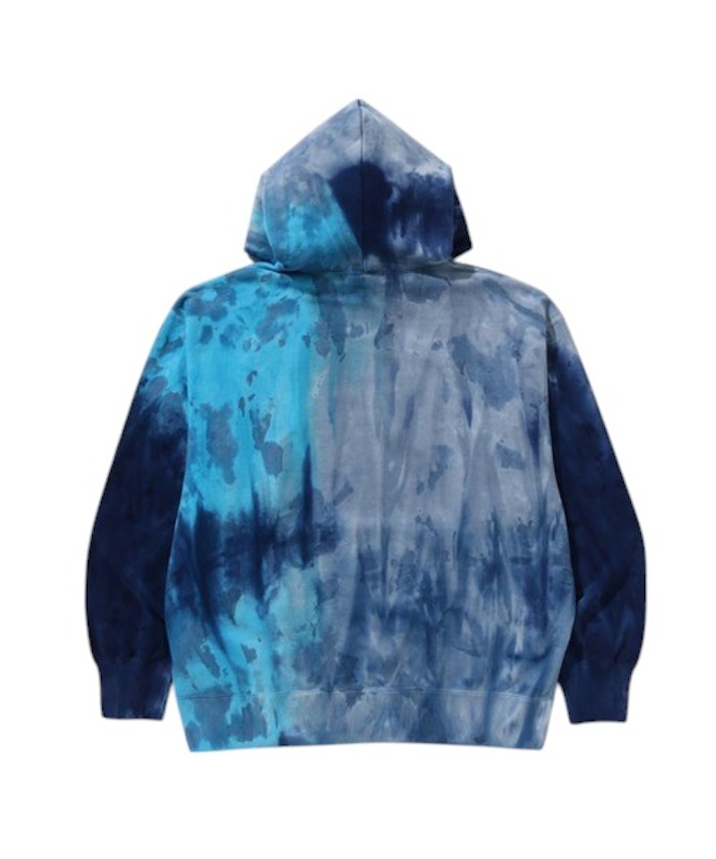 BAPE Ice Dye Relaxed Fit Pullover Hoodie Blue