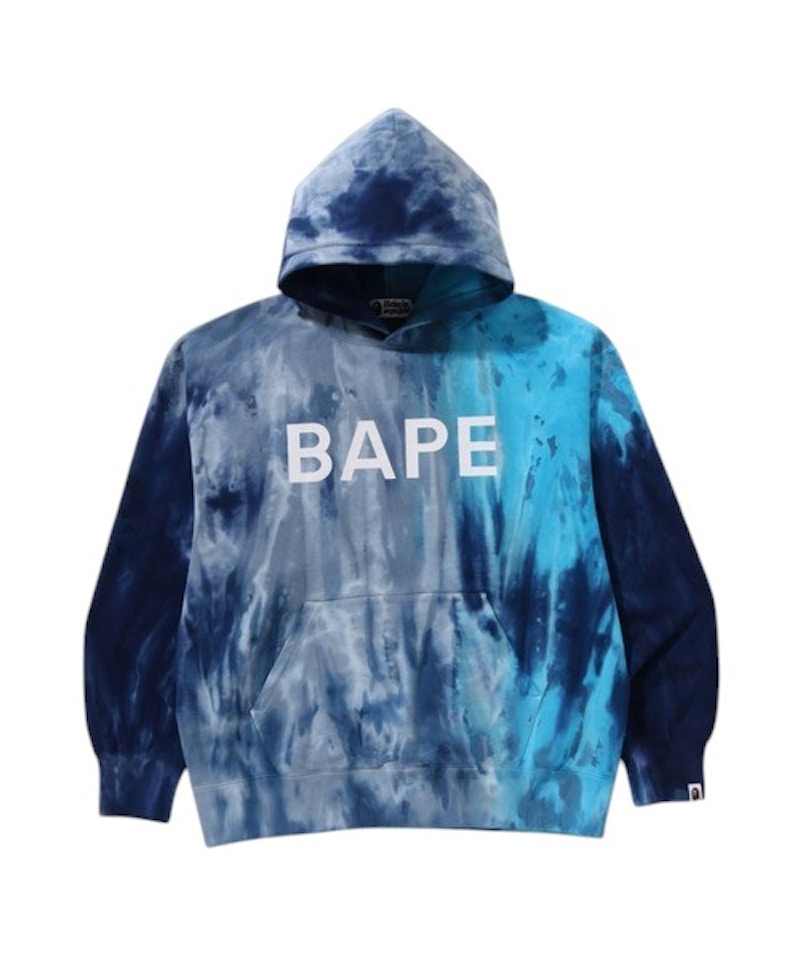 BAPE Ice Dye Relaxed Fit Pullover Hoodie Blue