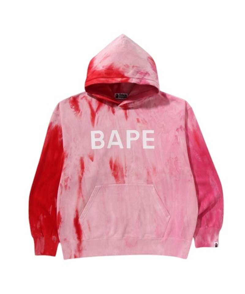 BAPE Ice Dye Relaxed Fit Pullover Hoodie Pink