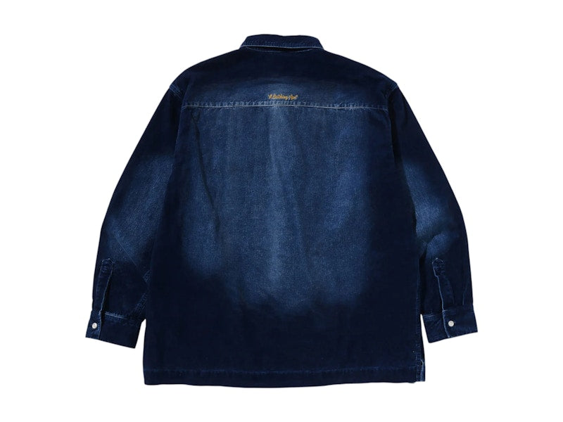BAPE Indigo Dye Corduroy L/S Shirt Indigo Blue