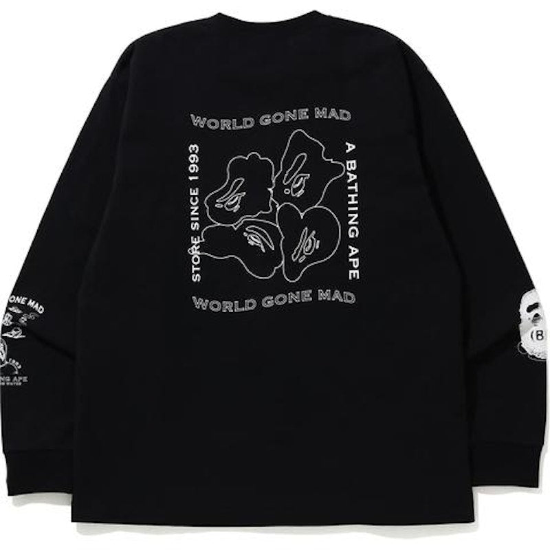BAPE Ink Print Relaxed #1 L/S Tee Black