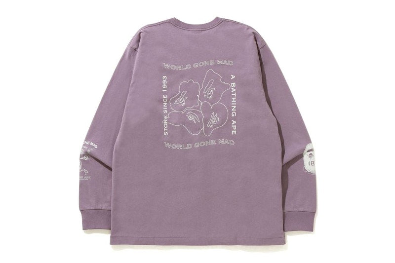 BAPE Ink Print Relaxed #1 L/S Tee Purple