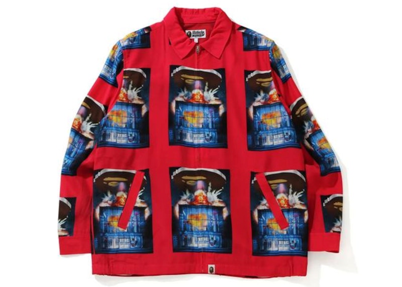BAPE Invasion Rayon Jacket Red