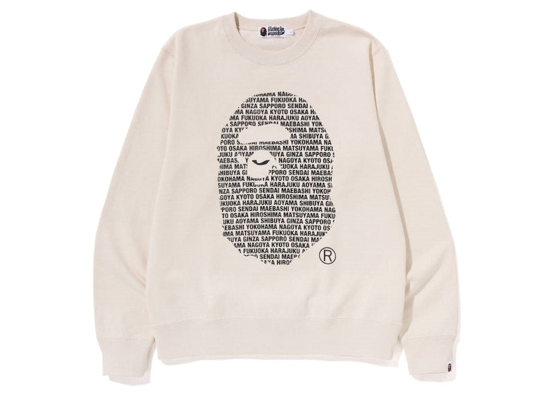 BAPE Japan Ape Head Crewneck Ivory