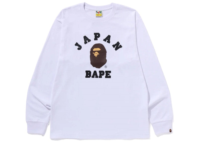 BAPE Japan College City L/S Tee White