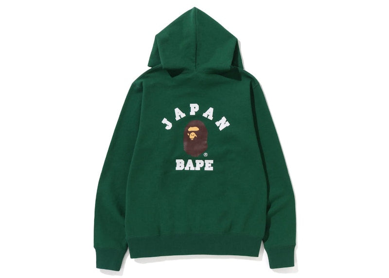 BAPE Japan College Pullover Hoodie Green