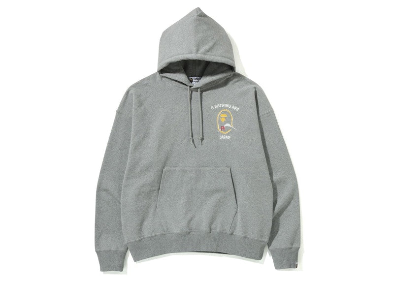 BAPE Japan Loose Fit Pullover Hoodie Gray
