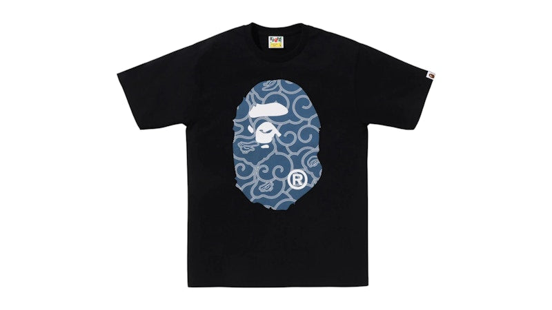 BAPE Japanese Cloud Camo Big Ape Head Tee Black