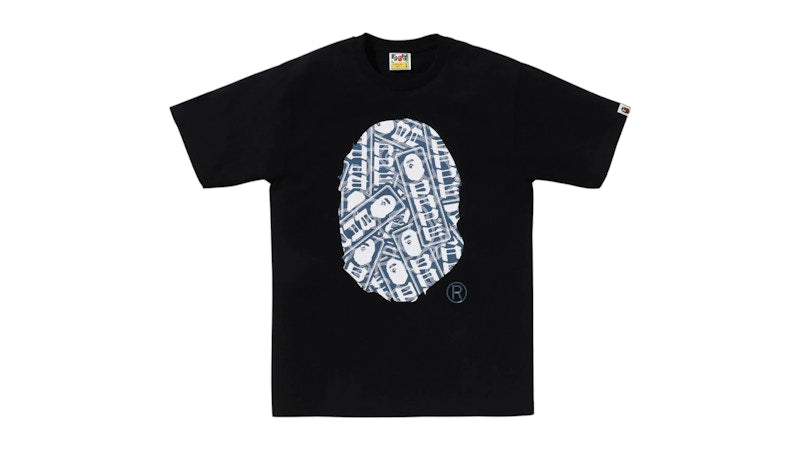 BAPE Japanese Cloud Camo Label Tee Black