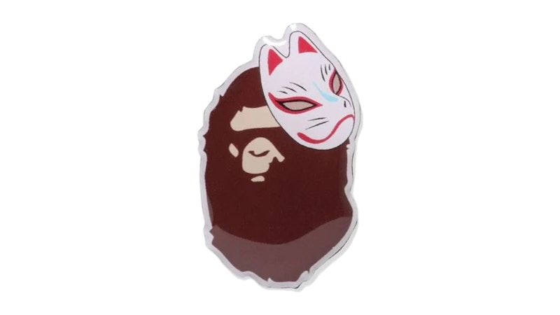 BAPE Japanese Fox Mask Pins Brown