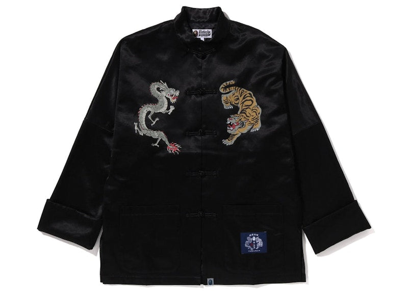 BAPE Japanese Motif Loose Fit China Jacket Black