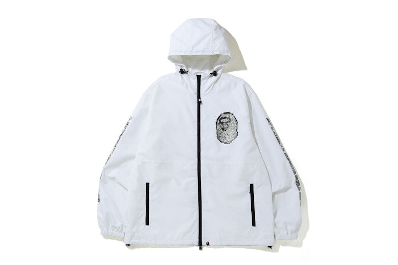 BAPE Jewelry Motif Wide Hoodie Jacket White
