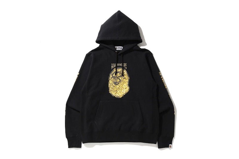 BAPE Jewelry Motif Wide Pullover Hoodie Black
