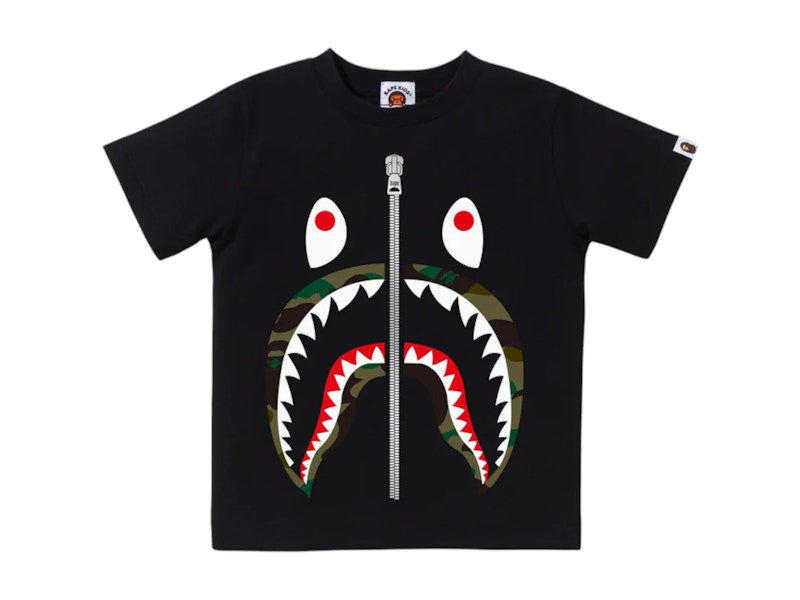 BAPE Kids 1st Camo Shark Tee Black/Green
