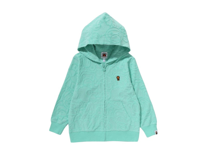 BAPE Kids All Baby Milo Pile Zip Hoodie Green
