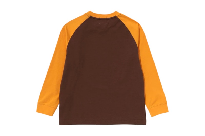 BAPE Kids Baby Milo Face Raglan L/S Tee Brown
