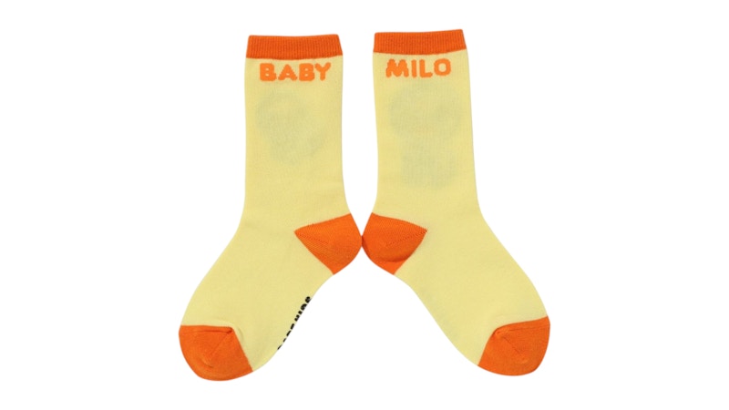 BAPE Kids Baby Milo Friends Foot Race Socks Yellow